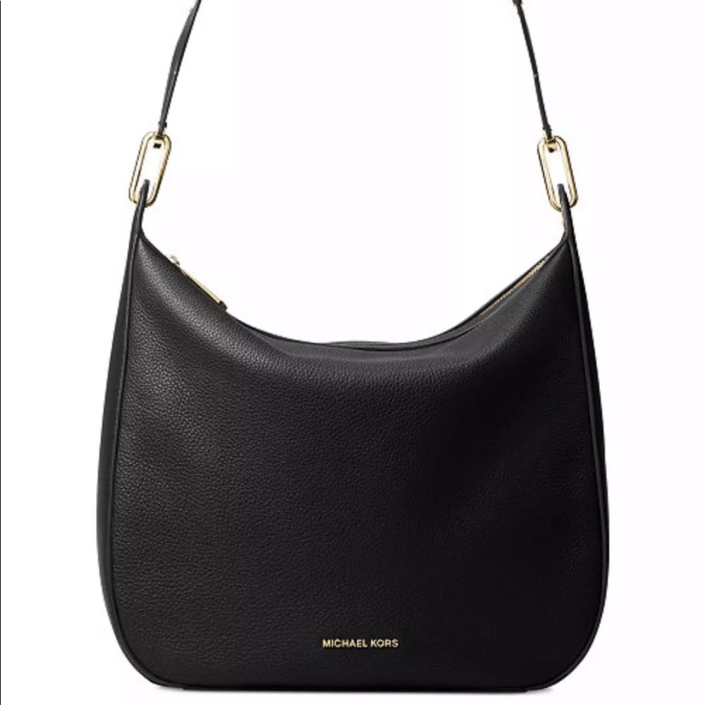 Michael Kors Raven Shoulder bag Black Leather Gold
